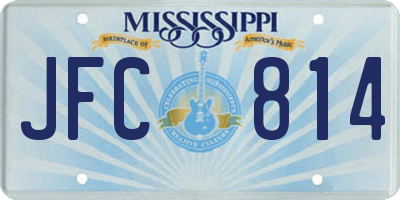 MS license plate JFC814