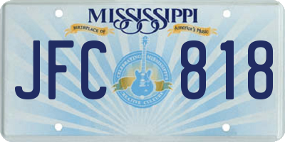 MS license plate JFC818