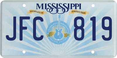 MS license plate JFC819