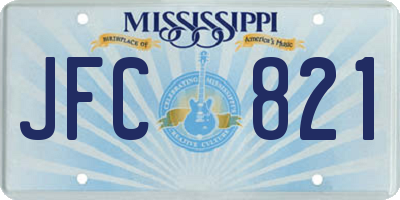 MS license plate JFC821