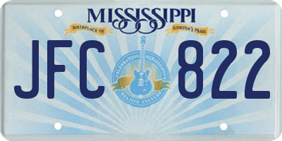 MS license plate JFC822