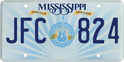 MS license plate JFC824