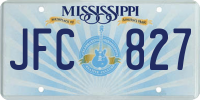 MS license plate JFC827