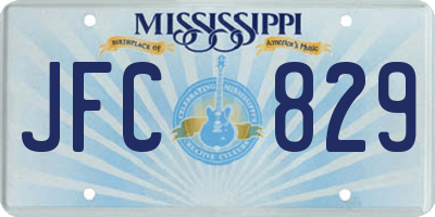 MS license plate JFC829