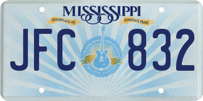 MS license plate JFC832