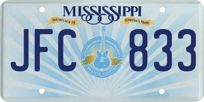 MS license plate JFC833
