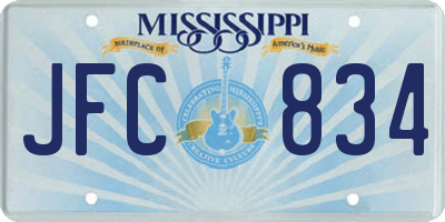 MS license plate JFC834