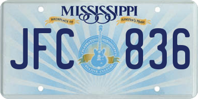 MS license plate JFC836