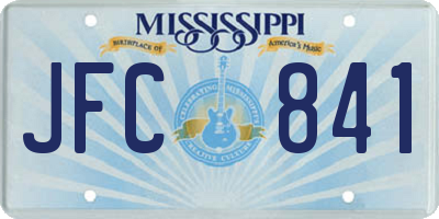 MS license plate JFC841