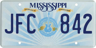 MS license plate JFC842