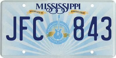 MS license plate JFC843