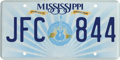 MS license plate JFC844
