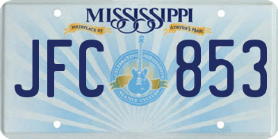 MS license plate JFC853