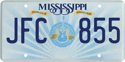 MS license plate JFC855