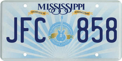 MS license plate JFC858