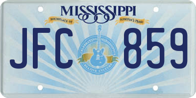 MS license plate JFC859