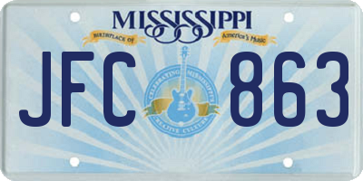 MS license plate JFC863