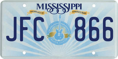 MS license plate JFC866