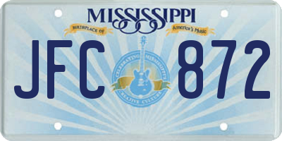 MS license plate JFC872