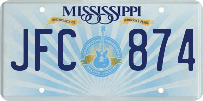 MS license plate JFC874