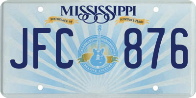 MS license plate JFC876