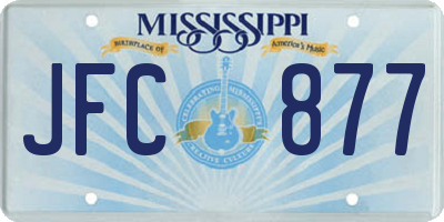 MS license plate JFC877