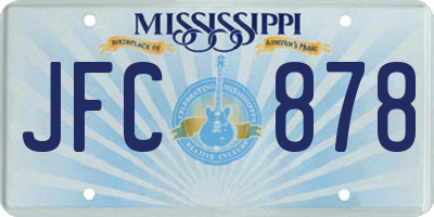 MS license plate JFC878