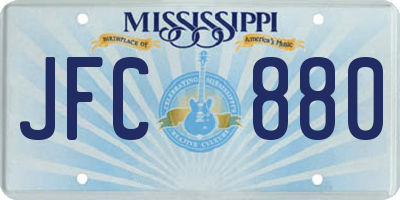 MS license plate JFC880