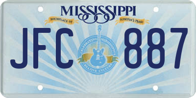 MS license plate JFC887