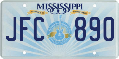 MS license plate JFC890