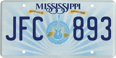 MS license plate JFC893