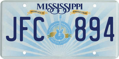 MS license plate JFC894