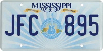 MS license plate JFC895