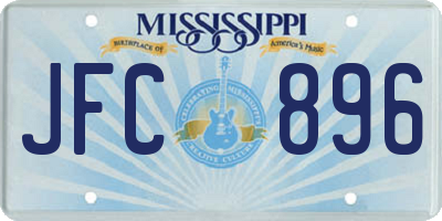 MS license plate JFC896