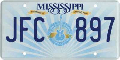 MS license plate JFC897