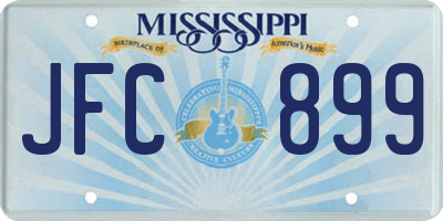 MS license plate JFC899