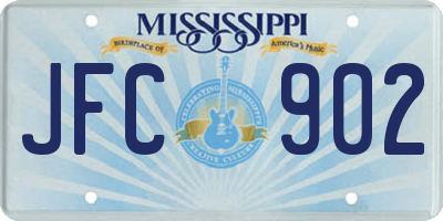 MS license plate JFC902