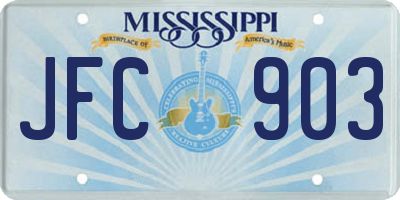 MS license plate JFC903