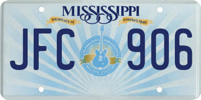 MS license plate JFC906