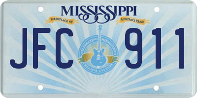 MS license plate JFC911