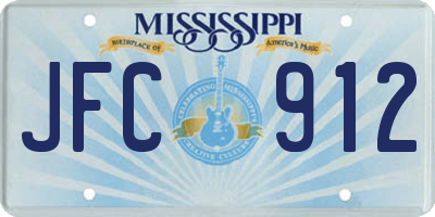 MS license plate JFC912