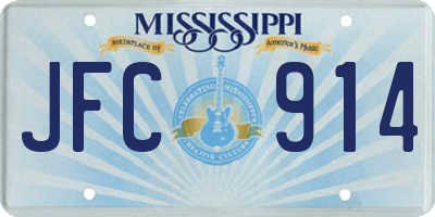 MS license plate JFC914