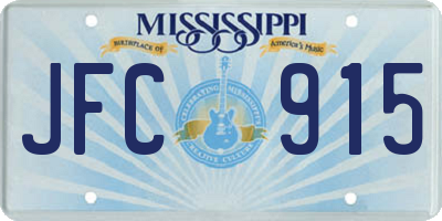 MS license plate JFC915