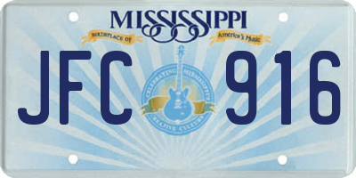 MS license plate JFC916