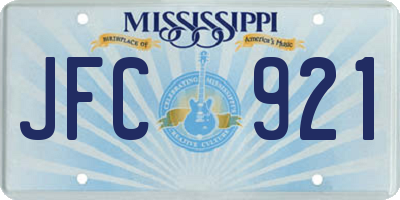 MS license plate JFC921