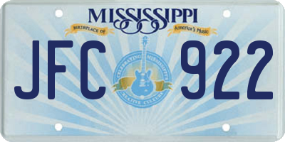 MS license plate JFC922