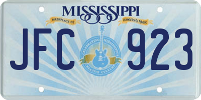 MS license plate JFC923