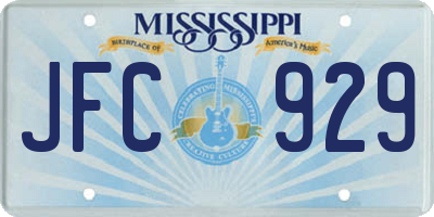 MS license plate JFC929