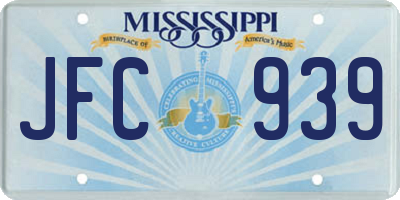 MS license plate JFC939