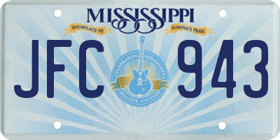 MS license plate JFC943
